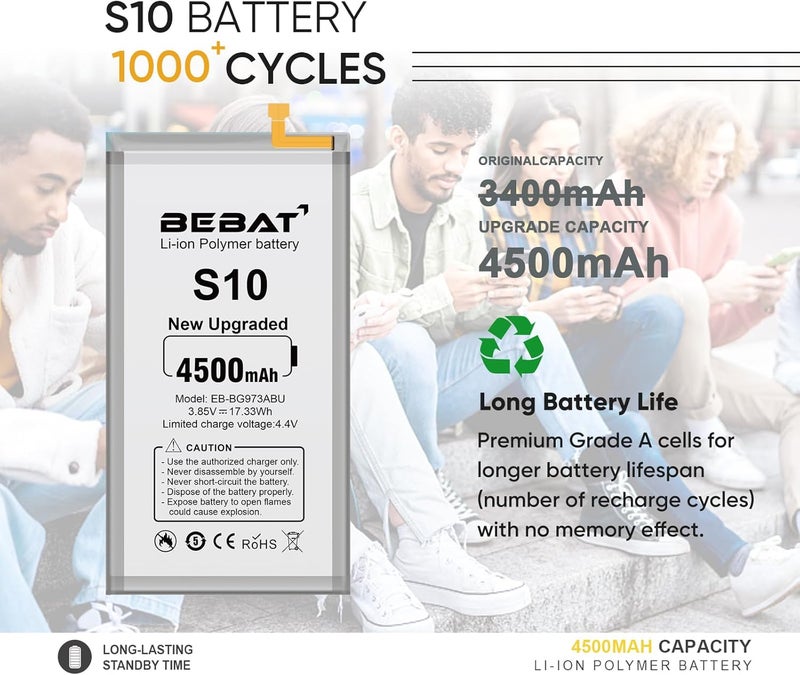 BEBAT Replacement Battery for Samsung Galaxy,High Capacity Lithium Polymer Battery (S10) - Image 5